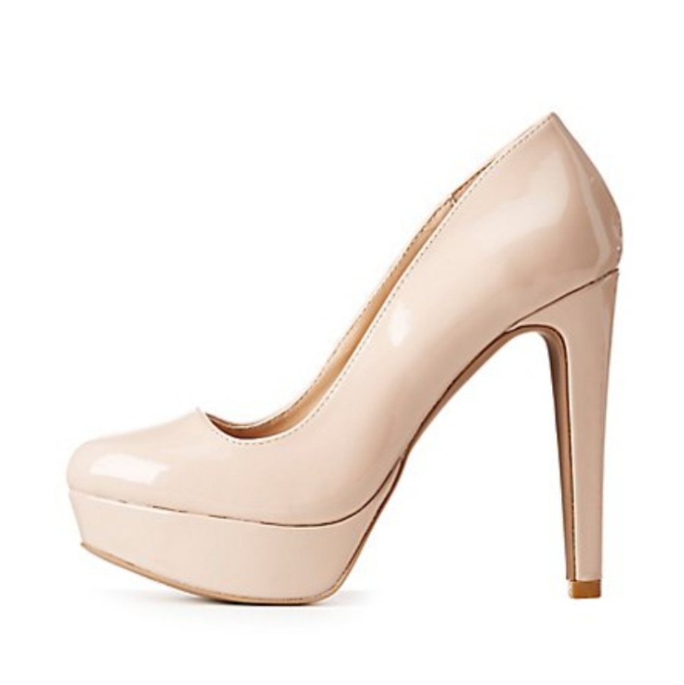 Nude Patent Platform Pumps - 2 For $35
